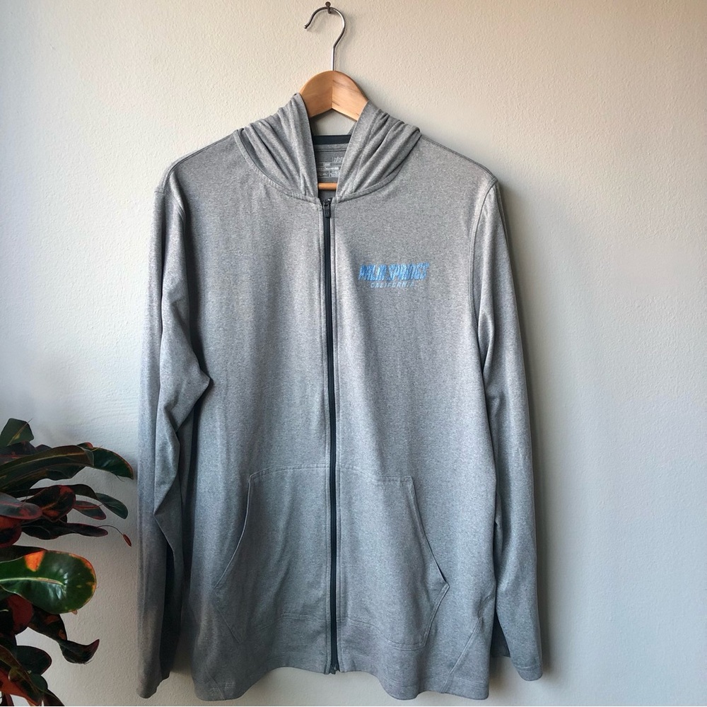 3/$25 UNDER ARMOUR Men’s Palm Springs Gray Zip Up Warm Up Jacket with Hood